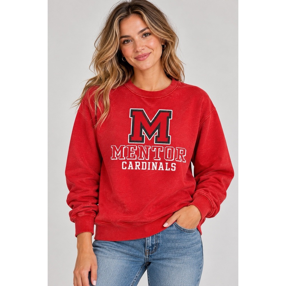 Mentor Cardinals PEL Athletic Crewneck Sweatshirt Red Mens M NWT